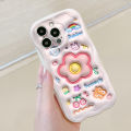 Jizetin for OPPO A60 Back Cover Back Cover Creative Cute Flowers Cream Wavy Edge Soft Silicone Phone Case.