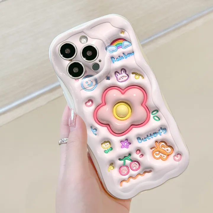 Jizetin%20for%20OPPO%20A60%20Back%20Cover%20Back%20Cover%20Creative%20Cute%20Flowers%20Cream%20Wavy%20Edge%20Soft%20Silicone%20Phone%20Case%20-%20Image%208