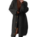 Sweater Cardigan Loose Thick Buttons Long Sweater Cardigan. 
