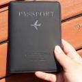 Elastic Band Leather Passport Cover Blocking For Cards Travel Passport Holder Wallet..