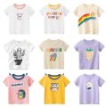 Kids T Shirts Summer Boys Girls Children Short Sleeve T-Shirt P2023rint Baby Boy Child Girl Tees White Yellow Toddler Clothing Tops.