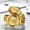 New CHENXI Luxury Golden Dial Mens Watches Fashion Quartz Watch Men Stainless Steel Waterproof Business Clock Man Wrist Watches. 