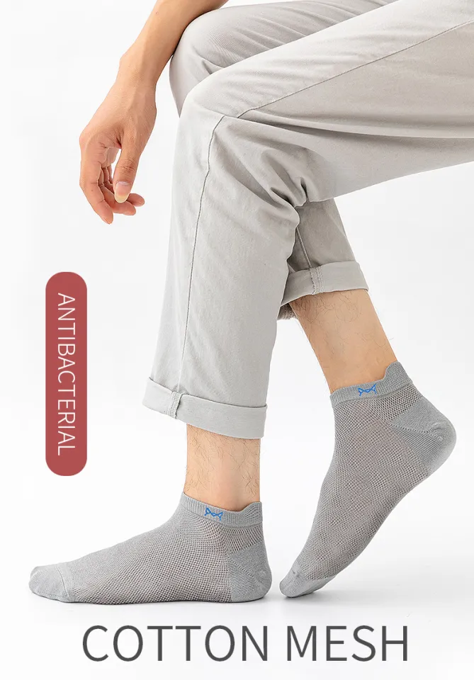 MiiOW Men Summer Socks Mesh Breathable Cotton Ankle Sports Socks