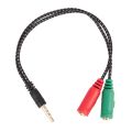 2Pcs Cable Adapter 2 in 1 Splitter 4 Pole 3.5mm Audio Earphone Headset to 2 Female Jack Headphone Mic Audio Cable 3 Pole. 
