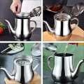 410ml Stainless Steel Oil Tank Large Capacity Oil Bottle Kitchen Oil Filter Pot Soy Sauce Vinegar Container Coffee Pot.
