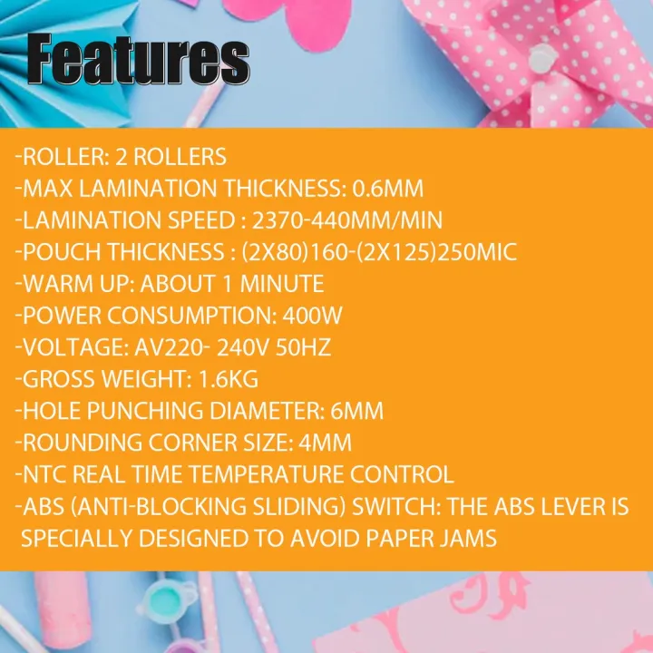 Officom%205in1%20A3%20/%20A4%20Laminator%20HOT/COLD%20SL688%20aminating%20Machine%20with%20FREE%208pcs%20LAMINATING%20FILMS%20-%20Image%202