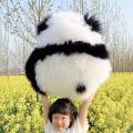 Throw Pillows Super Cute Angry Panda Back View 100% Wool / Artificial Wool Back Cushion for Bed Sofa Cushion Floor Cushions Cozy. 