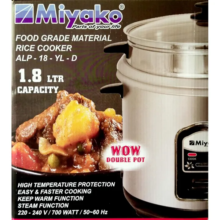 MIyako 1.8 Liter 3 IN 1 Keep Warm Automatic Rice Cooker - Double Pot ...