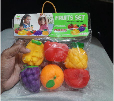 Fruits set Rubber fol set For Kids Soft Toys 6 pics with Bashi