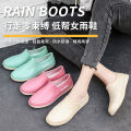 Gongli Spring and Autumn low-top pullover women's rain boots, solid color fashion waterproof shoes, non-slip women's shoes, plastic pumps, water shoes.