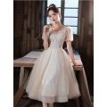 French Style Little Evening Dress Female Graduates Day Banquet Temperament Entry High-End High-End Sense 18-Year-Old Gift Summer. 