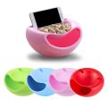 【Cathery Baby Store】Creative Multi-Style Shape Lazy Bowl Plastic Layers Snack Box Fruit Plate With Phone Holder For TV.