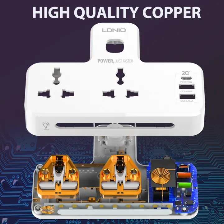 LDNIO%20Power%20Socket%20Adapter%20Multi%20Outlet%203%20USB%20PD%20Charger%202%20AC%20Universal%20Travel%20Surge%20Protector%20Pop%20Power%20Strip%20And%20Usb%20With%20LED%20-%20Image%206