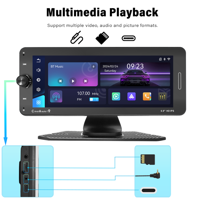6.9inch%20IPS%20Touch%20Screen%20Car%20Monitor%20Carplay%20Android%20Auto%20WIFI%20Dashboard%20Dash%20Cam%20Airplay%20Autolink%20Bluetooth%20EQ%20Smart%20Player%20-%20Image%203