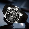 1pc 0324G Men's Casual Sports Watch Multifunctional Six Needle Silicone Strap Waterproof Quartz Watch. 
