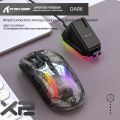 Attack Shark X2 Pro Wireless Bluetooth Mouse 2.4G TYPE C Desktop Cool Transparent RGB Mouse With Magnetic Charging Stand For PC.