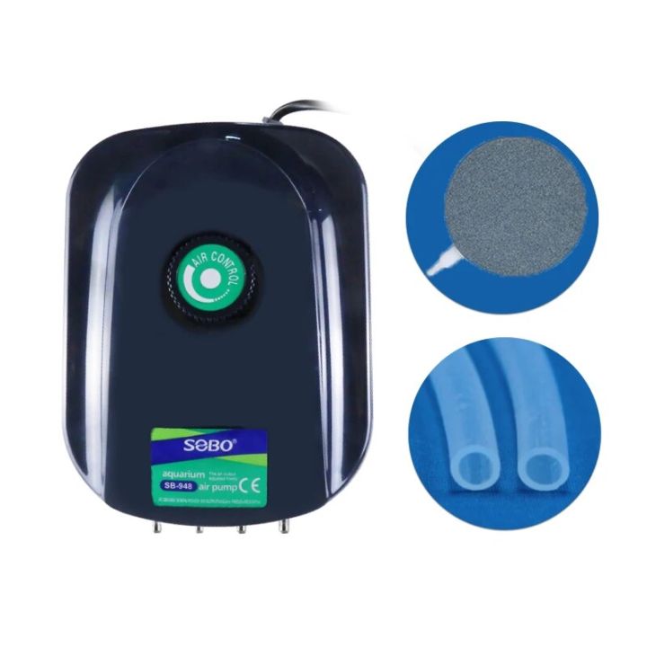 Aquariums Aquatic Accessories 220V 3W 5W Aquarium Air Pump Fish Tank Mini Silent Compressor Single Double Outlet Oxygen Pumps