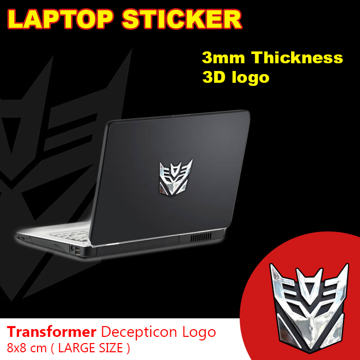 Laptop 3D Sticker Transformer Decepticon Logo LS-827 Chrome Decal Gaming Laptop Gaming PC Computer Laptop Gaming Sticker