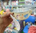 Cute Baby Stainless Steel Feeding Bowl with Handles & Spoon - 1ps [Color as per stock]. 