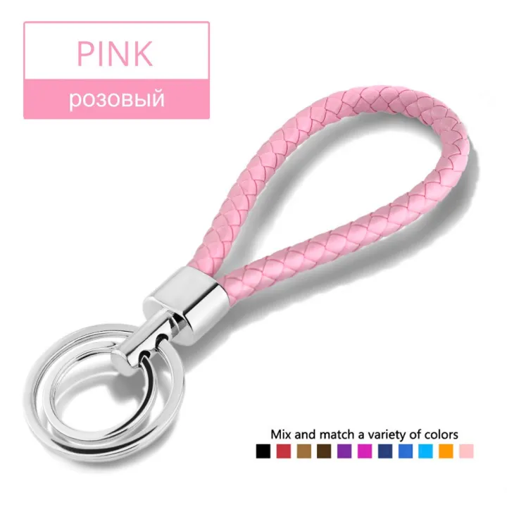 15%20Colors%20PU%20Leather%20Braided%20Woven%20Rope%20Double%20Rings%20Fit%20DIY%20bag%20Pendant%20Key%20Chains%20Holder%20Car%20Keyrings%20Men%20Women%20Keychains%20K224%20-%20Image%203