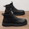 Dr. Martens Boots Summer High-Top Men's Shoes2023New British Style Frock in Black Motorcycle Mid-Top Men's Fashion Shoes. 