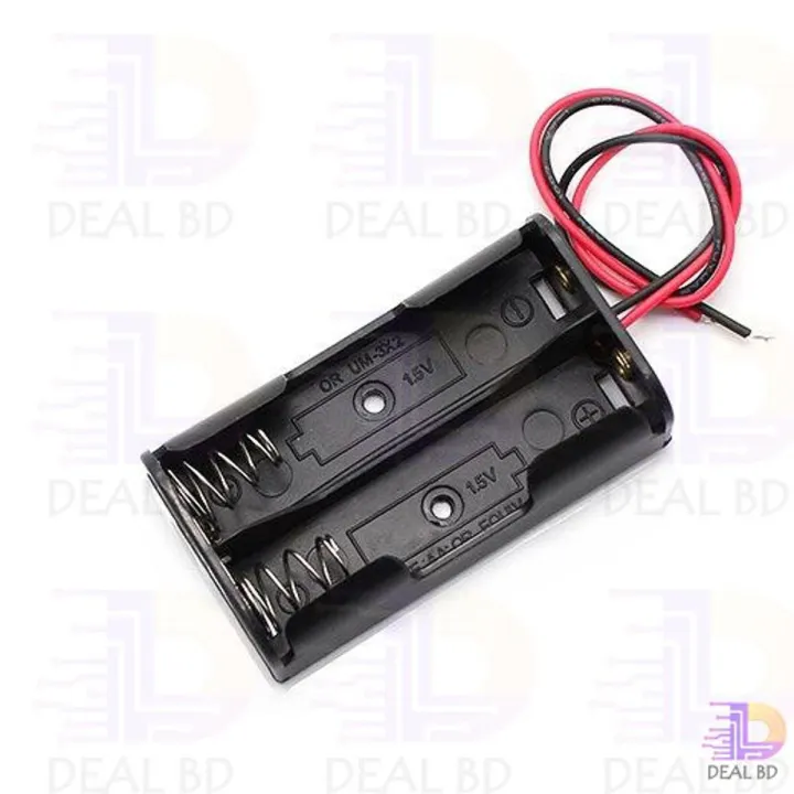 2 Tank Battery Holder AA 2 Tank Rechargeable Battery Holder 14500 Two Slot Plastic Storage Box Case With Leads Cable Wire