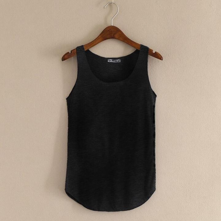 Spring Summer New Tank Tops Women Sleeveless Round Neck Loose T Shirt Ladies Vest Singlets
