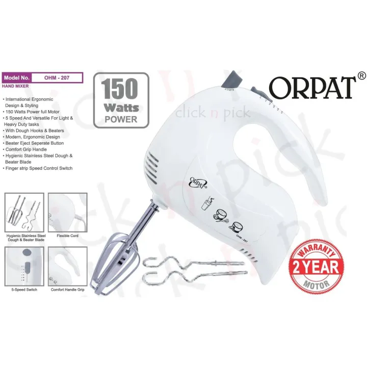 Orpat Brand Hand Mixer 150W