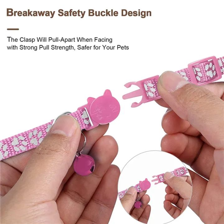 TWEXQNY%202X%20Cat%20Collar,%20for%20Air%20Tag%20Cat%20Collar%20with%20Safety%20Buckle%20and%20Bell,%20Reflective%20Cat%20Collar%20in%203/8Inch%20Width%20Pink%20-%20Image%205