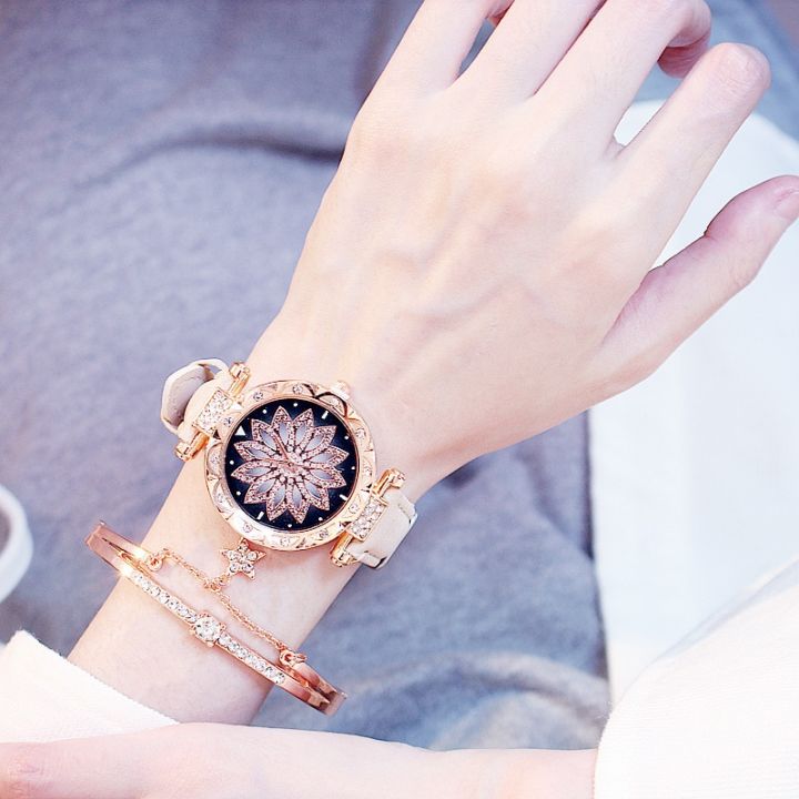 2pcs%20Women%20Fashion%20Casual%20Quartz%20Watch%202pcs%20Bracelet%20And%20Watches%20-%20Image%202