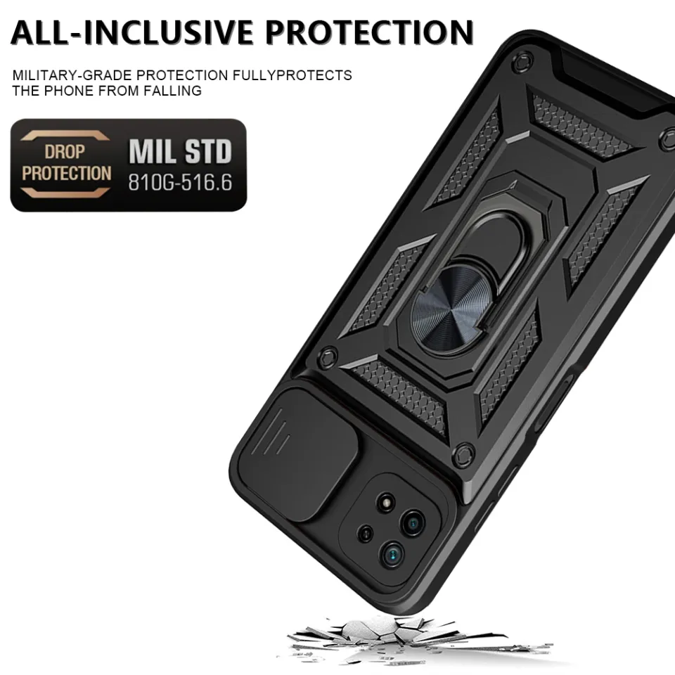 DOINK Cover Antiurto Per Realme 8 4G / Realme 8 Pro - Custodia Rugged A Tre Strati In PC - Protezione Completa Nero