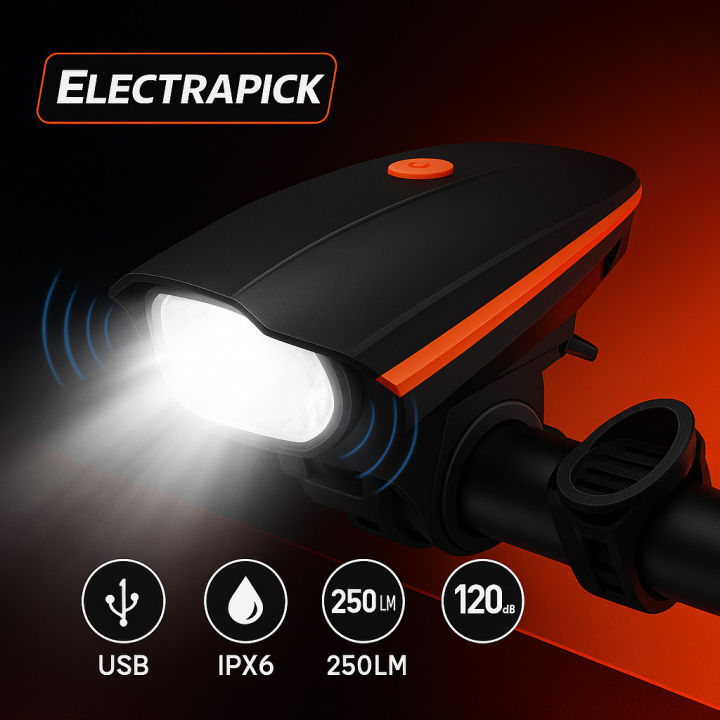 Bike Electronic Bell Horn MTB 6 Sound Bike Bicycle Cylcing Loud Electronic Siren Horn Bell Ring Alarm Speaker Ultra-loud Electronic Bicycle Bell Bike Horn Siren
