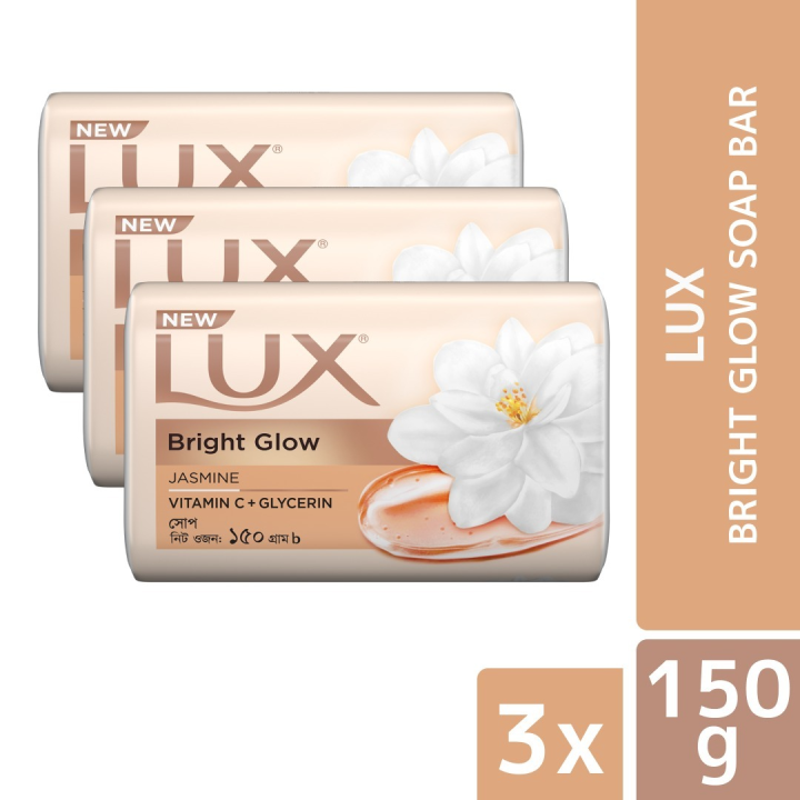 Lux Soap Bar Bright glow 150g (Bundle of 3)
