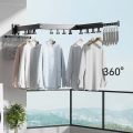 Folding Clothes Hanger Aluminum Retractable Drying Rack Wall-mounted Laundry Storage Space Save Home Hotel Clothes Hanger.