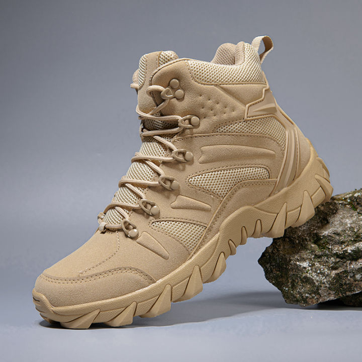 Men Tactical Boots Army Boots Mens Military Desert Waterproof Work Safety Shoes Climbing Hiking Shoes Ankle Men Outdoor Boots BunnyGarden
