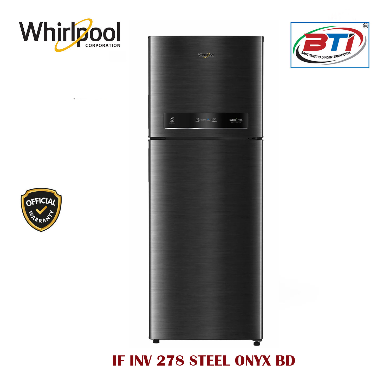 Whirlpool Intellifresh Inverter Refrigerator Model - 278 STEEL ONYX BD