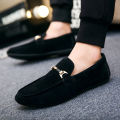 Designer Shoes Men Zapatos De Hombre Slip-On Leather Shoes Casual Male Shoes Adult Red Driving Moccasin Soft Non-slip Loafers KEEMEEUYZO. 