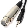 XLR Cable Female To 3.5mm 3 pole Microphone Cable 1.5M for condenser, Dynamic Microphone. 