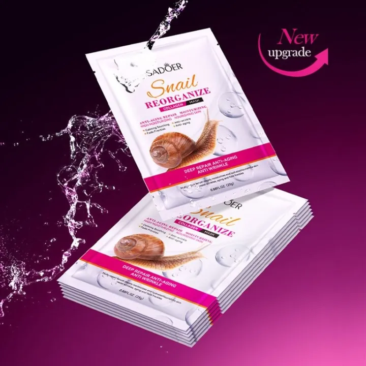 SADOER%20Snail%20Reorganize%20Collagen%20Face%20Sheet%20Mask-%2025g%20-%20Image%202