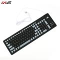 Foldable Silicone Keyboard USB Wired Silicon Flexible Soft Waterproof Roll Up Silica Gel Keyboard for PC Laptop Notebook.