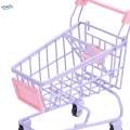 Mini Shopping Cart Storage Box Multifunctional Trolley Fun Stationery Pretend Play Toys Desktop Organizer Basket for Office Home Accessories. 