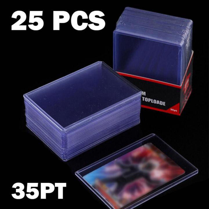 25PCS 35PT Gaming Trading Card Holder Sleeves PVC Top Loader 3X4 Cards Protector Toploader for Board Game Sports Card Cover