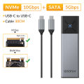 iDsonix M.2 NVMe SATA SSD Enclosure Dual Protocol Hard Drive Case USB3.2 10Gbps High Speed Type C External SSD Cover for Laptop. 
