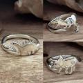 CuteOpen Adjustable Ring Gift for Women Rings Dinosaur Rings Long-necked Dragon Stegosaurus Jewelry.