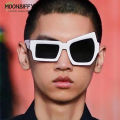 Funny Irregular Square Sunglasses Man Fashion Personality Brand Designer Sun Glasses Male White Black Shades Oculos De Sol. 