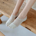 5 Pairs Women Non-slip Socks Invisible Summer Solid Color Mesh Ankle Boat Socks Silicone Female Cotton Slipper No Show Socks. 