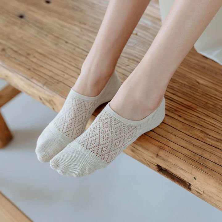 5%20Pairs%20Women%20Non-slip%20Socks%20Invisible%20Summer%20Solid%20Color%20Mesh%20Ankle%20Boat%20Socks%20Silicone%20Female%20Cotton%20Slipper%20No%20Show%20Socks%20-%20Image%206