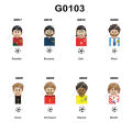 Football Players Mini Figures Soccer Minifigures Assemble Bricks Building Blocks Children Toys Messi Neymar Ronaldo Lewandowski MuXiaRe. 