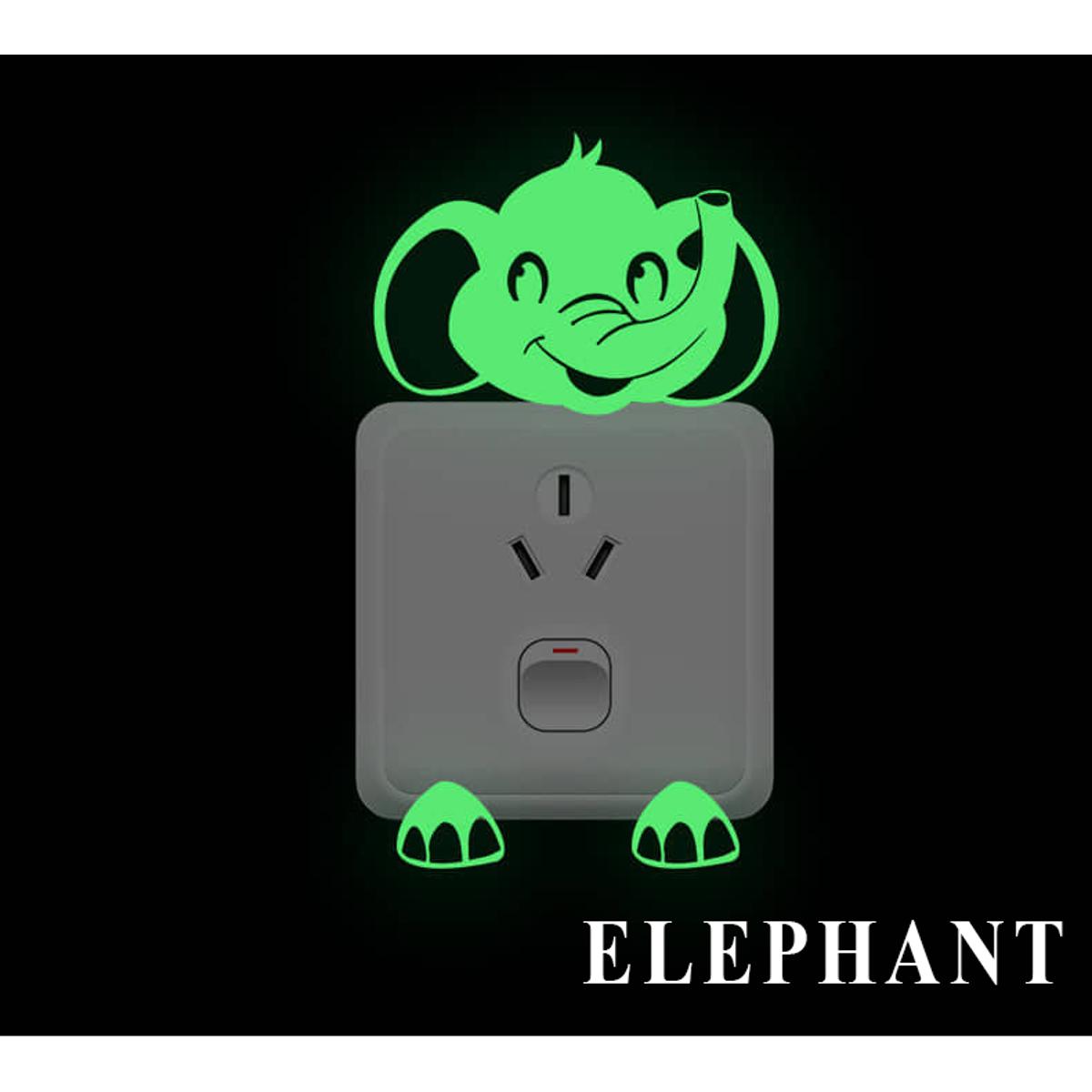 Luminous Cartoon Switch Sticker Wall Decals Kids Room Home Decor Glow In The Dark Cat Sticker Fluorescent Stars Sticker
