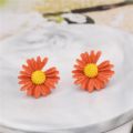Orange Color Women Dangle Earrings Korean New Drop Earrings for Girls Hollow Geometric Daisy Summer Vacation Ear Jewelry. 